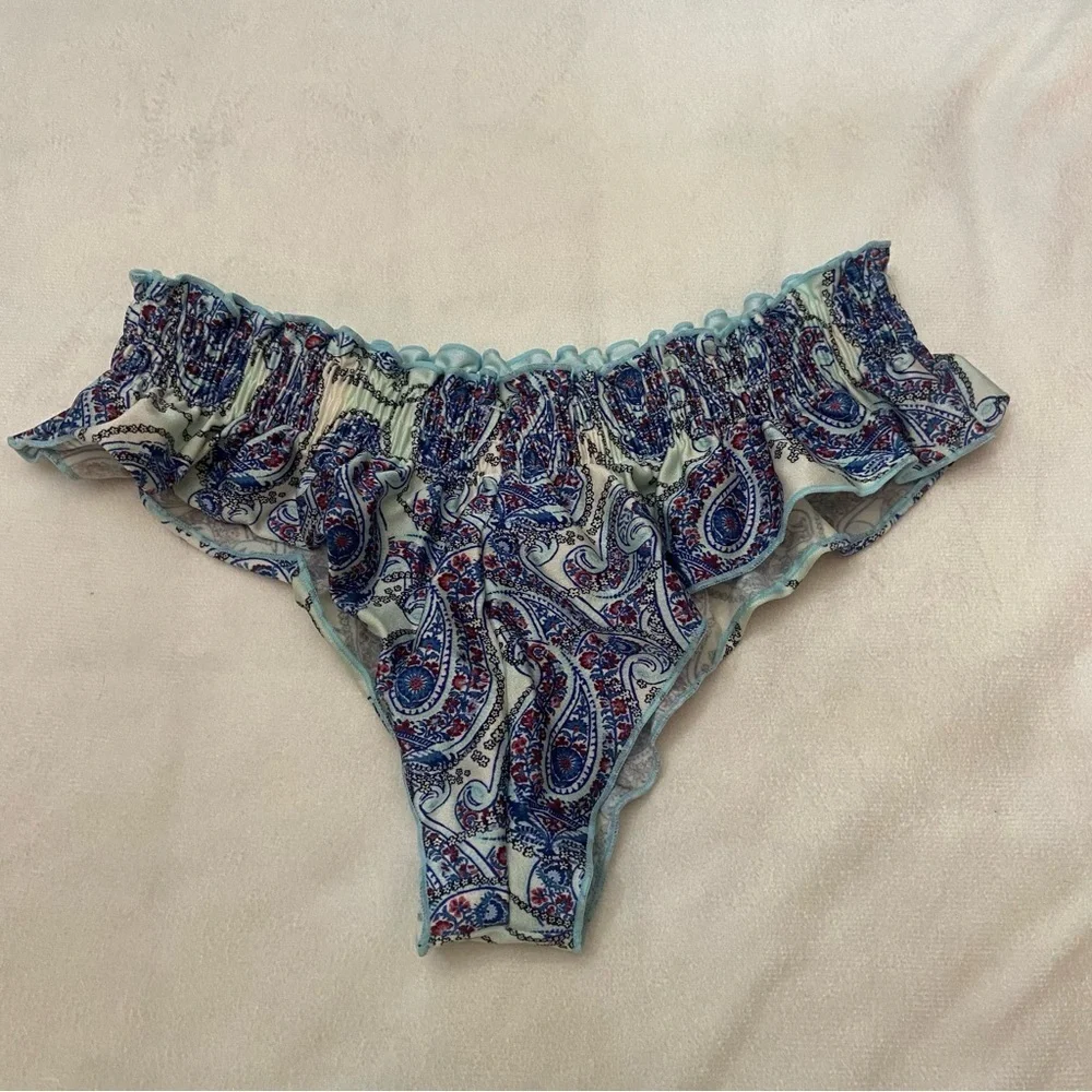 New! Frankie's Bikinis Pippa Shine Bikini Brief paisley thong 1076